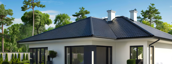 Bild eines Hauses mit Steildach
